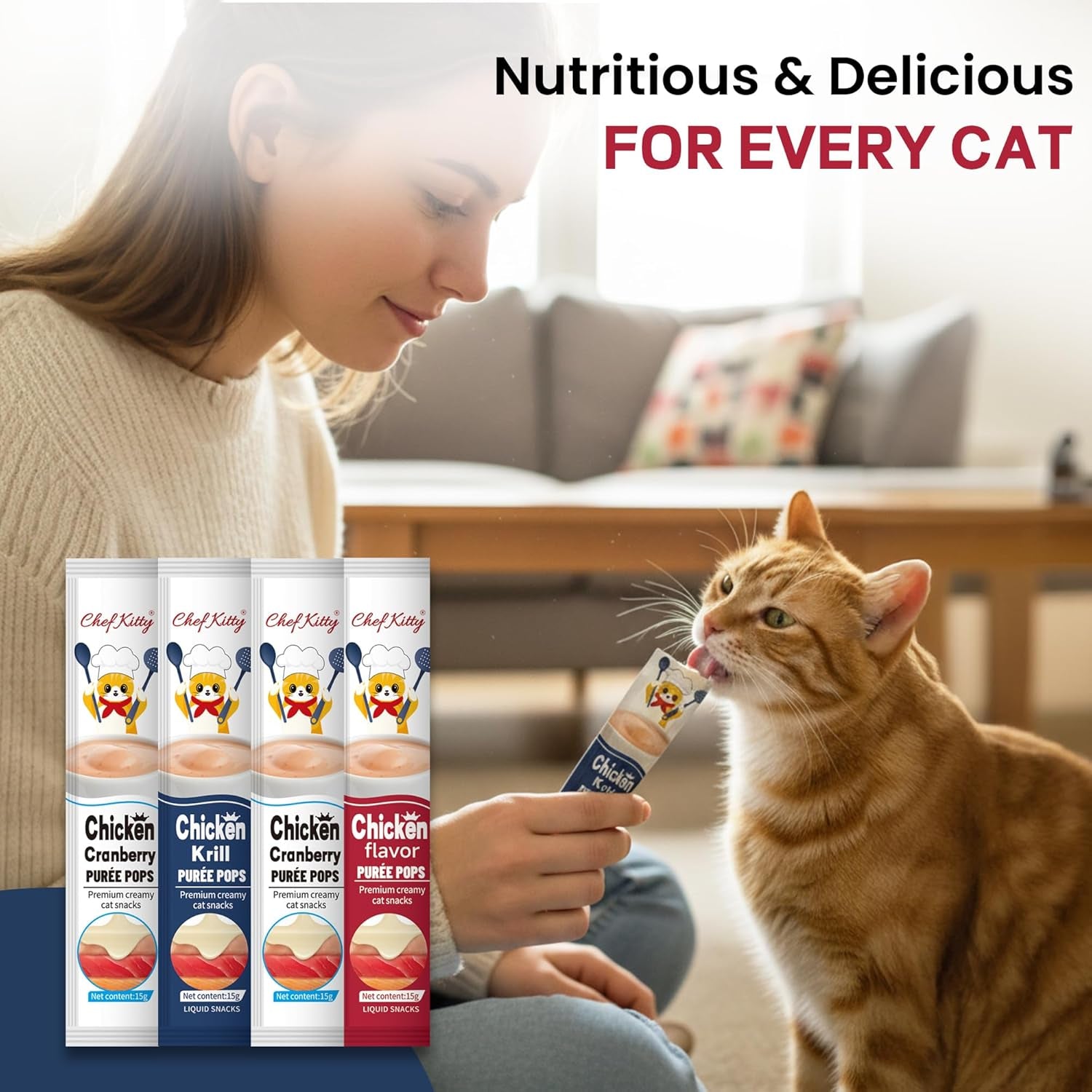 Grain Free Taurine High Protein Puree Toppers 20 Tubes