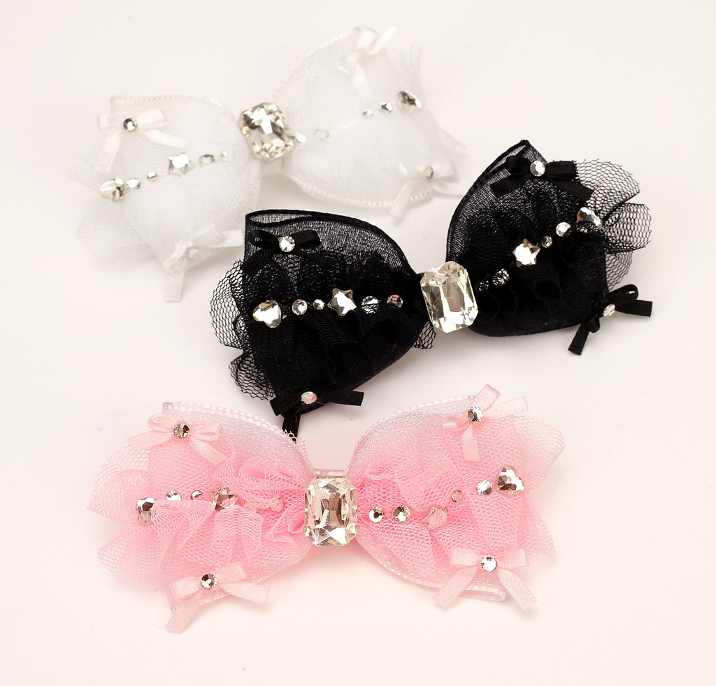 Pet Accessories Tulle Bow Hair Clip