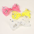 Pet Lace Rhinestone Bow Hair Clip