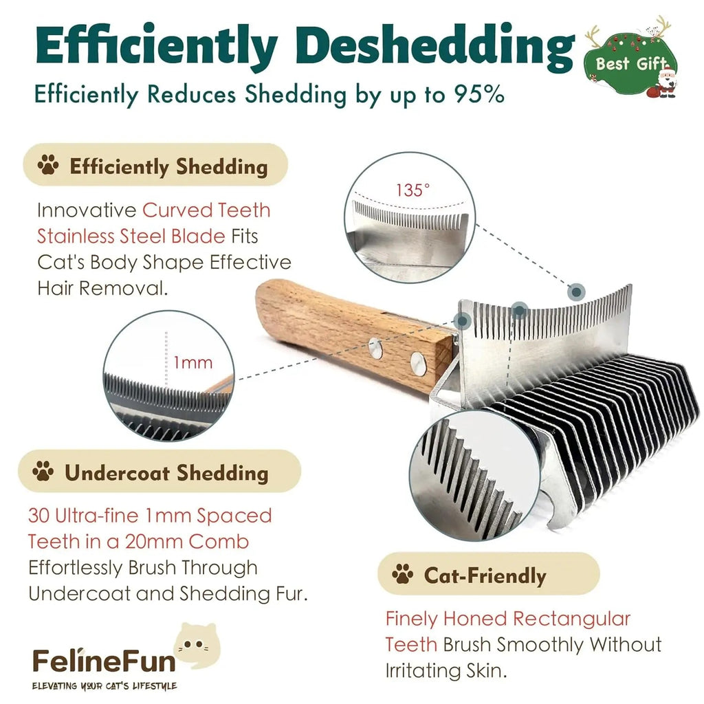 2-in-1 Cat Dematting & Deshedding Brush