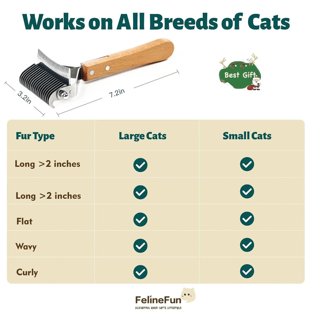 2-in-1 Cat Dematting & Deshedding Brush