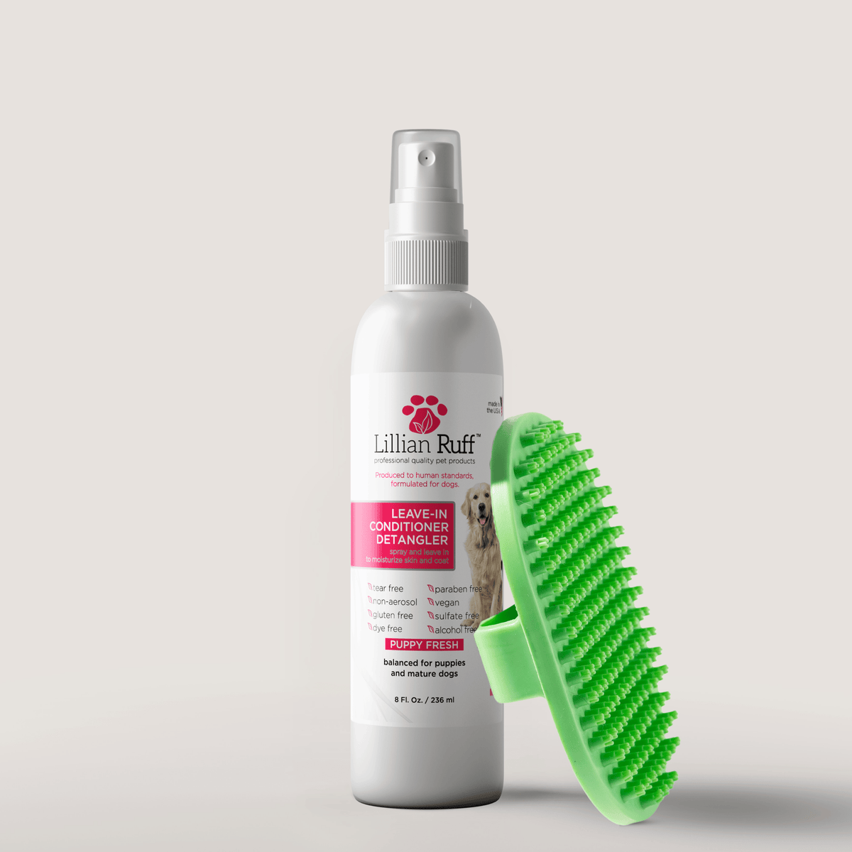 Puppy Fresh Leave-in & Detangler 8oz With Bath Brush