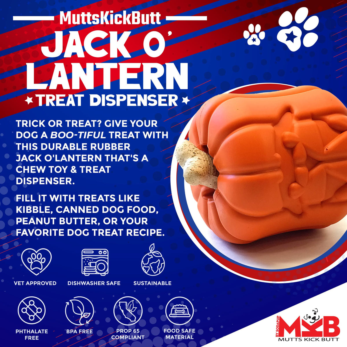 Jack O' Lantern Dog Toy