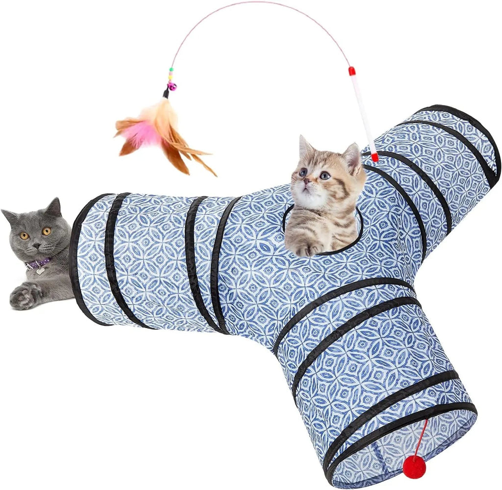 3-Way Collapsible Cat Toy Tunnel
