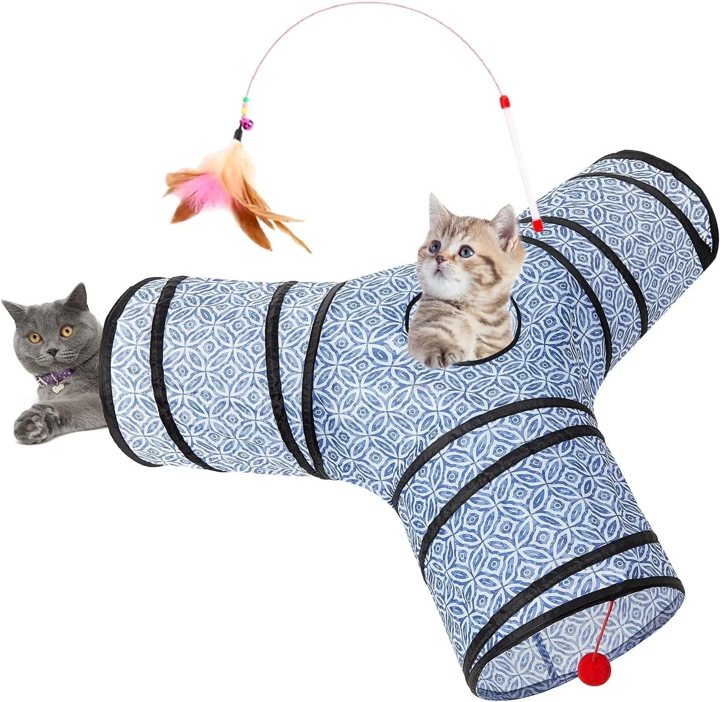 3-Way Collapsible Cat Toy Tunnel