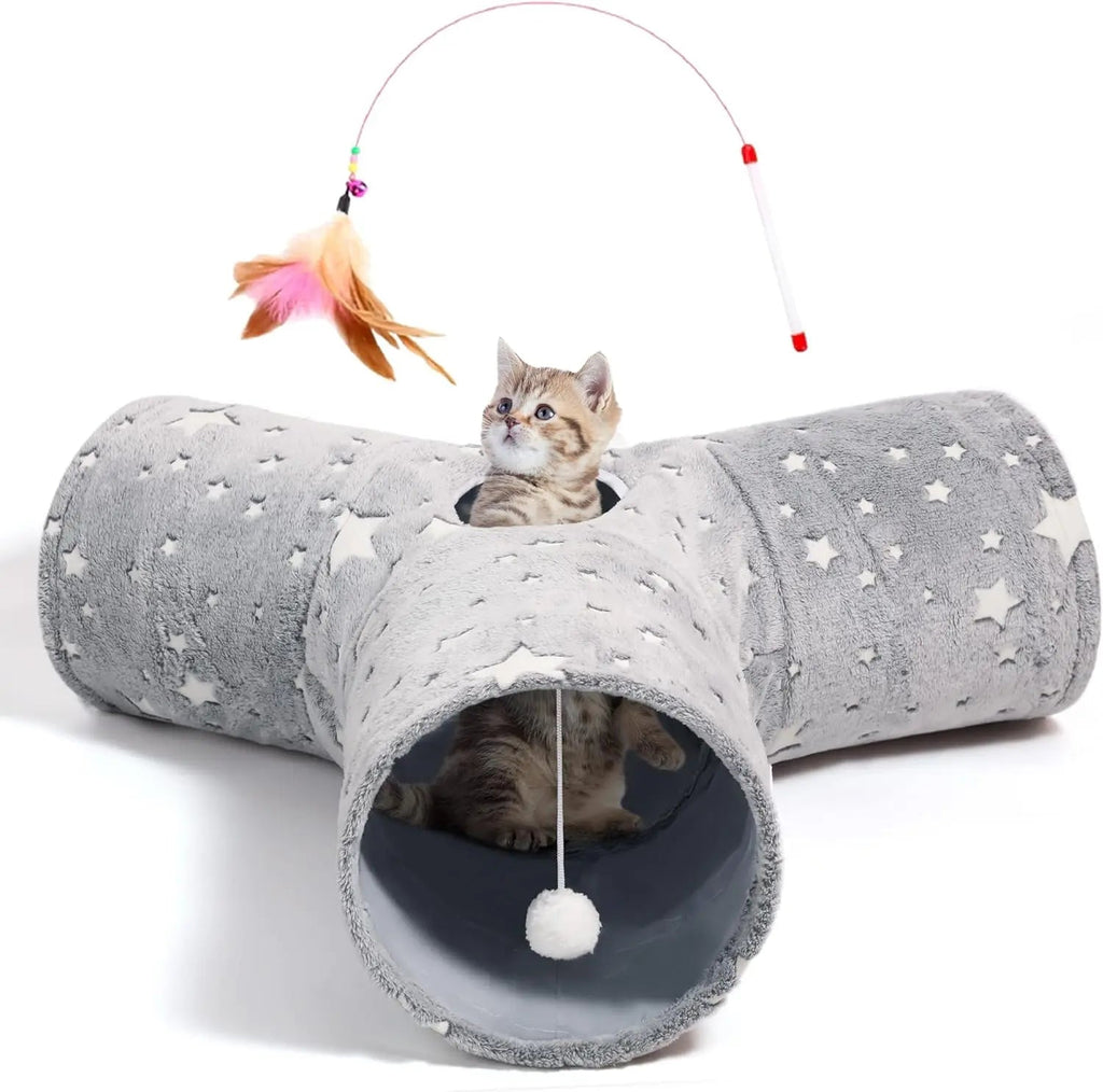 3-Way Collapsible Cat Toy Tunnel