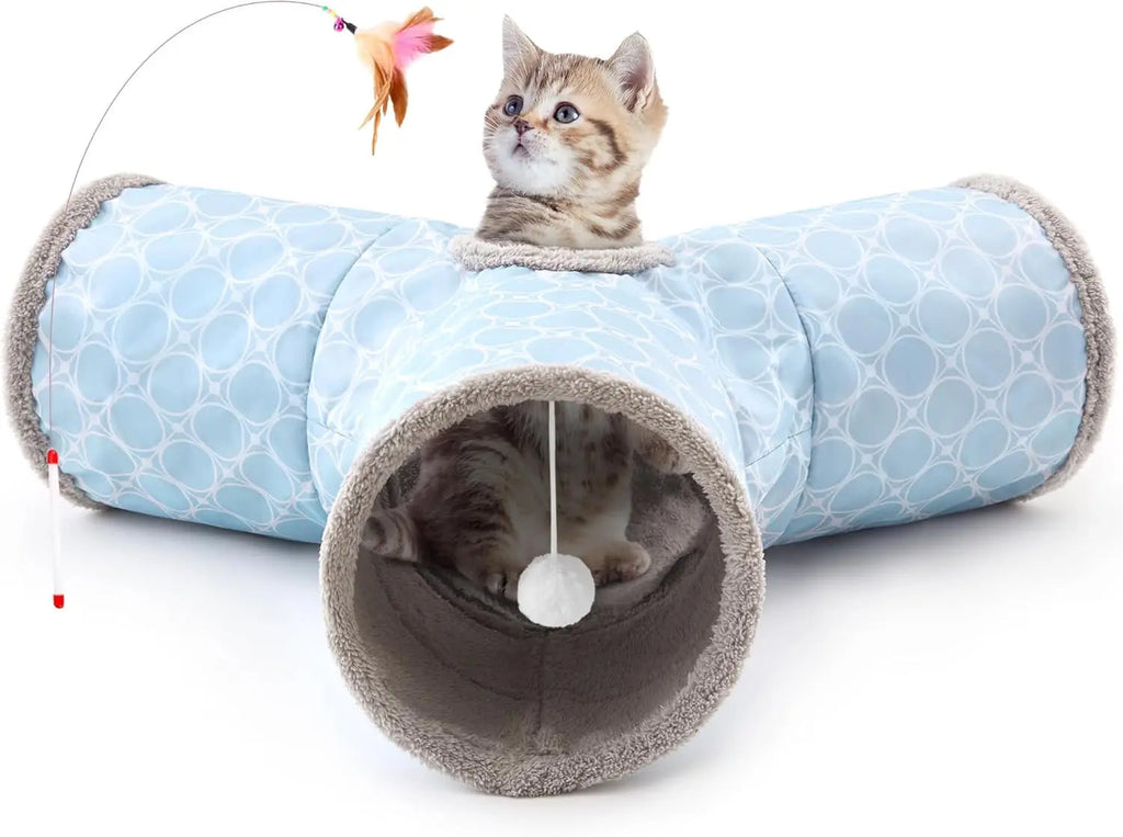 3-Way Collapsible Cat Toy Tunnel