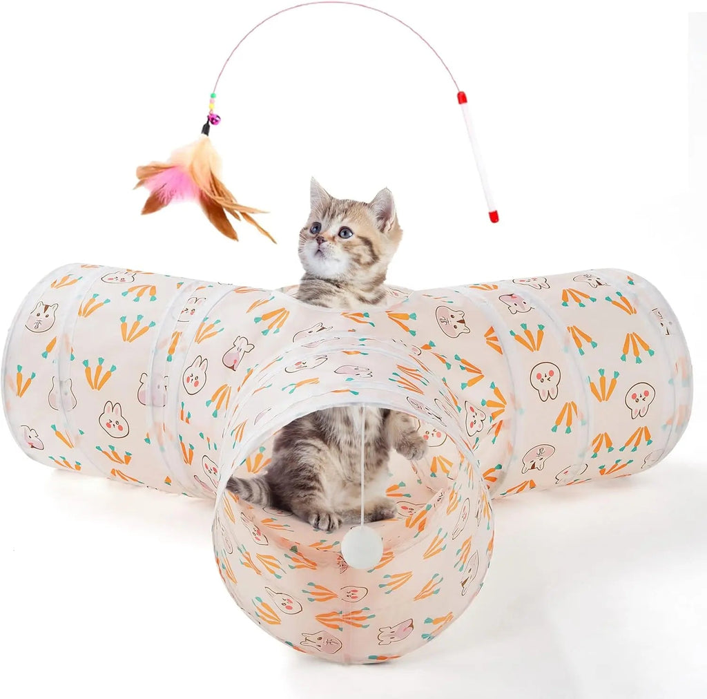 3-Way Collapsible Cat Toy Tunnel