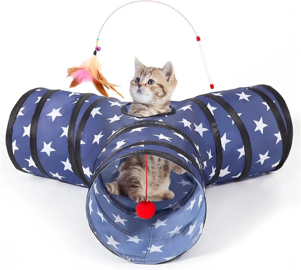 3-Way Collapsible Cat Toy Tunnel