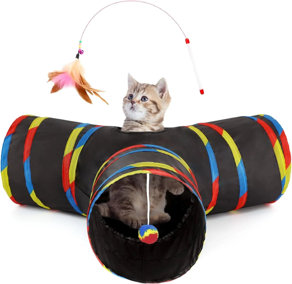 3-Way Collapsible Cat Toy Tunnel