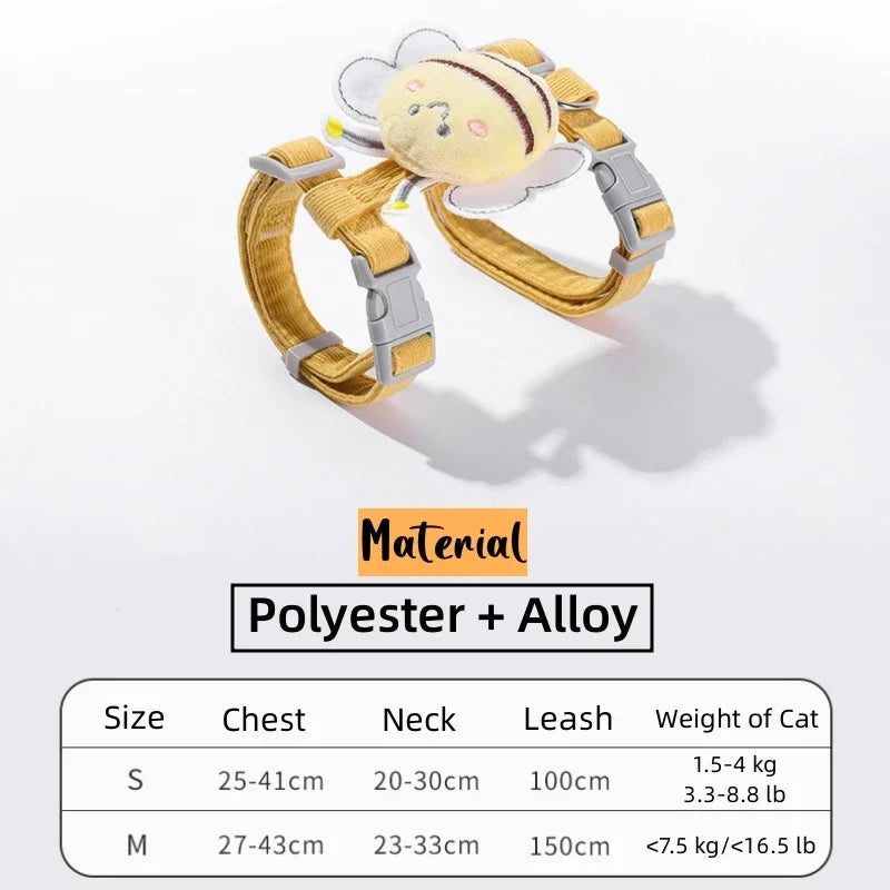 Cat Harness and Leash Adjustable Set