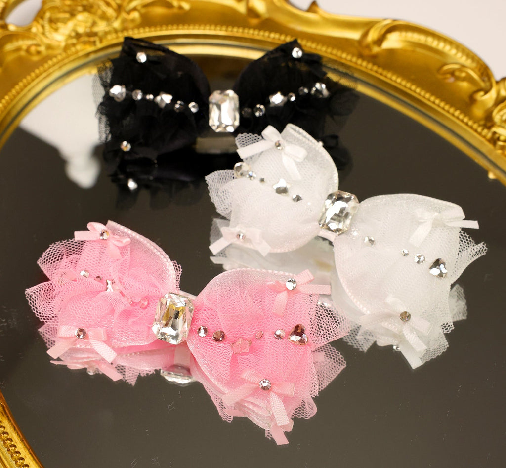 Pet Accessories Tulle Bow Hair Clip