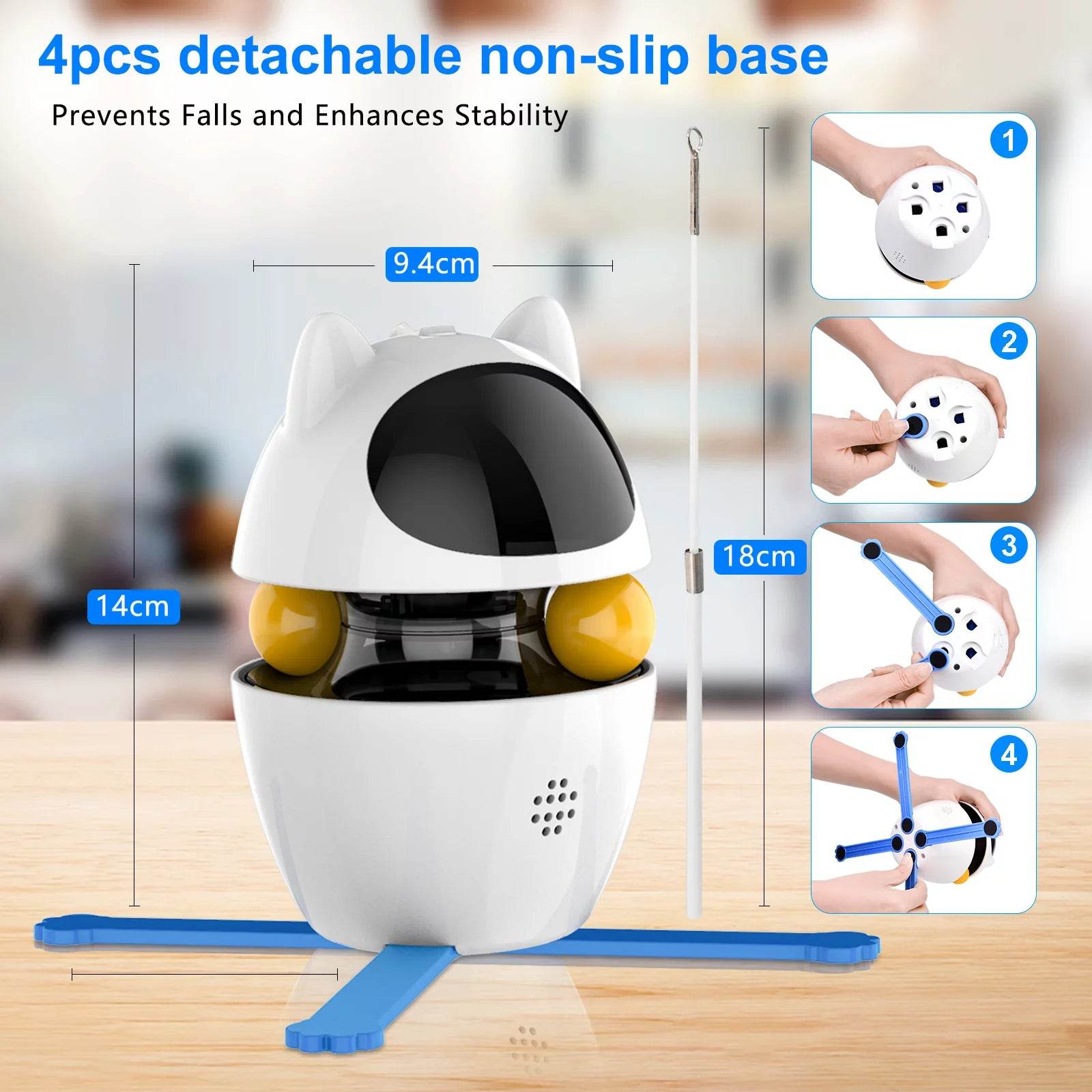 Interactive Cat Toy with Laser and Feather