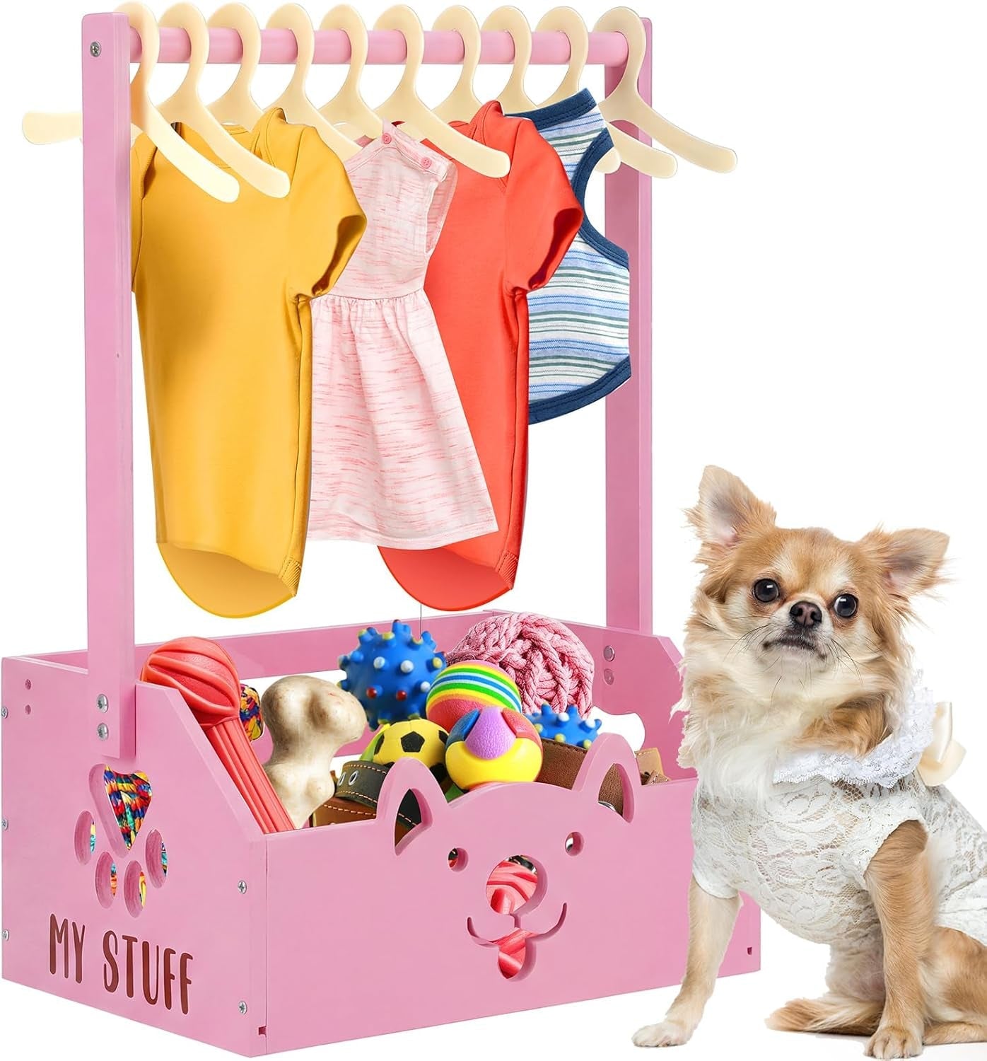 Wooden Dog Storage Organizer