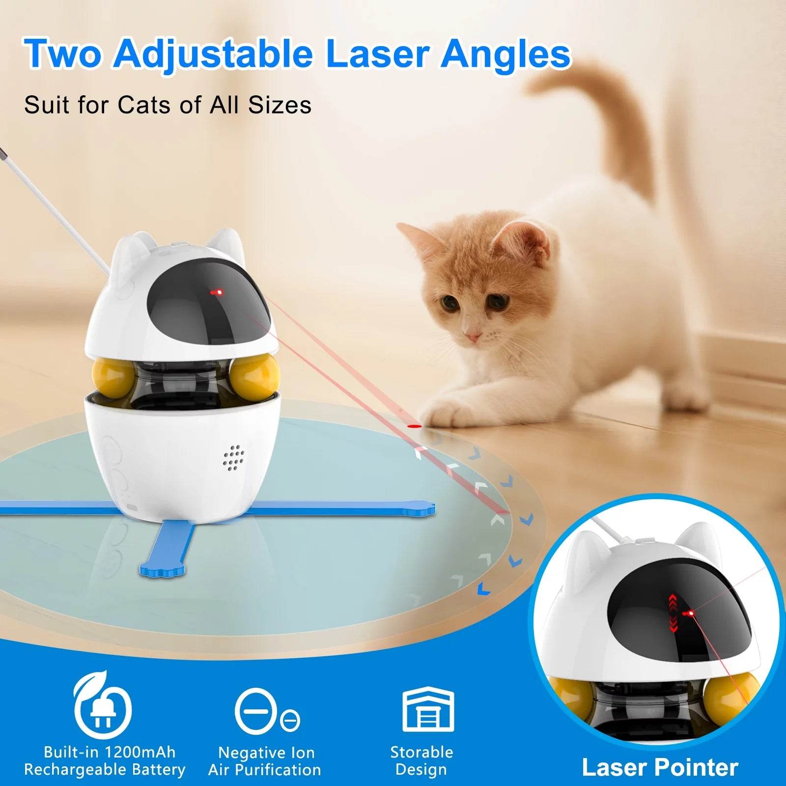 Interactive Cat Toy with Laser and Feather