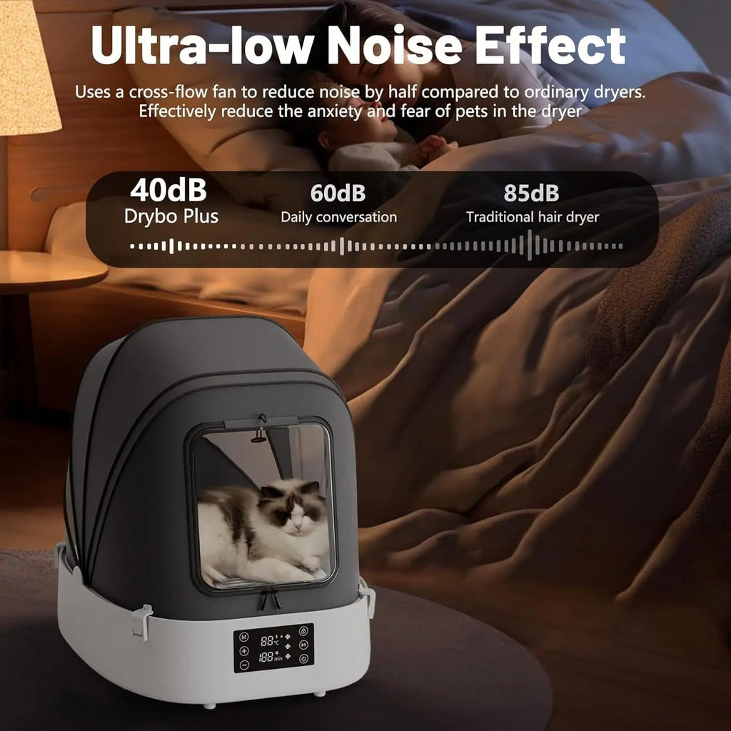 Automatic Foldable Pet Dryer Box 360° Airflow Grooming Blower for Dogs Cats