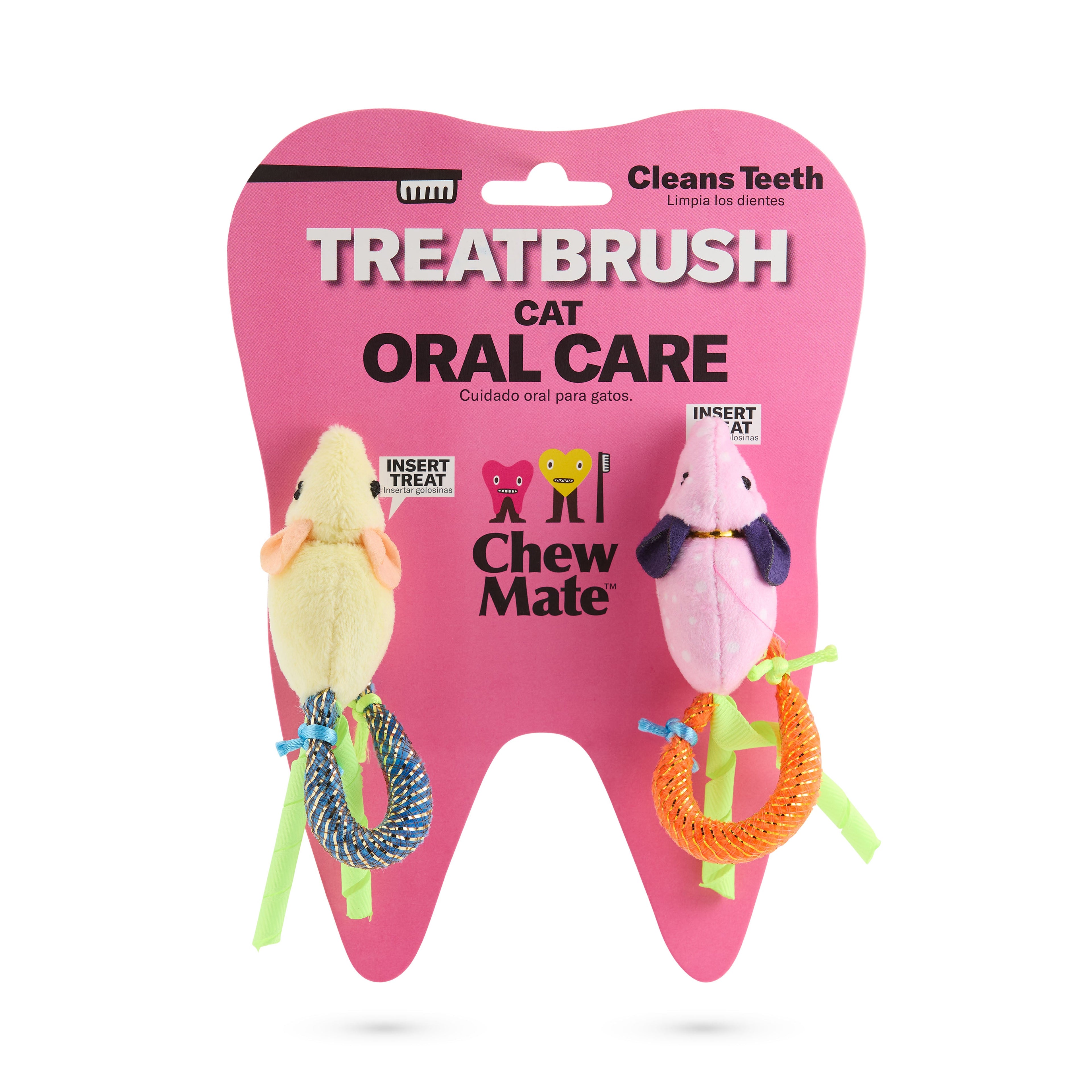 Oral Care Floss & Treat Toothbrush Toy for Cats (2-Pack)
