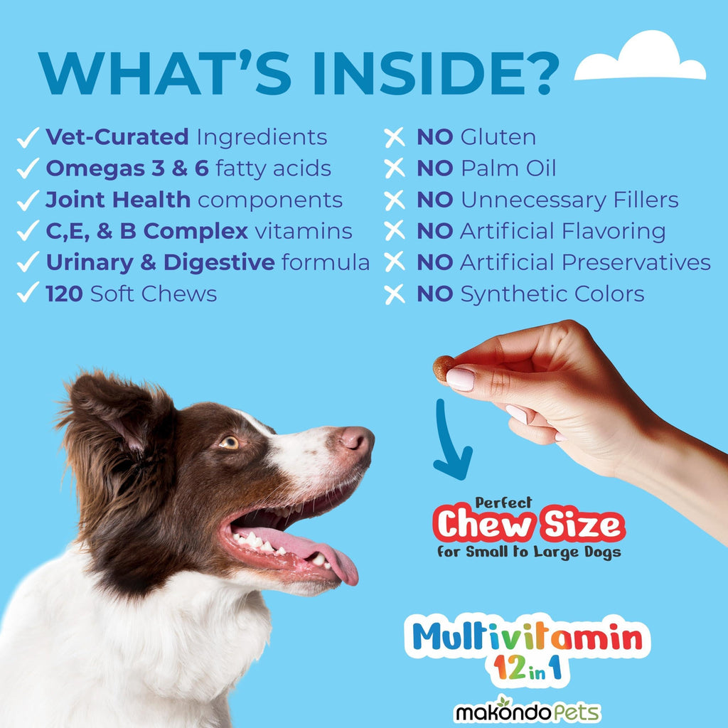 Dog Multivitamin 12-in-1 Glucosamine Probiotics & Cranberry