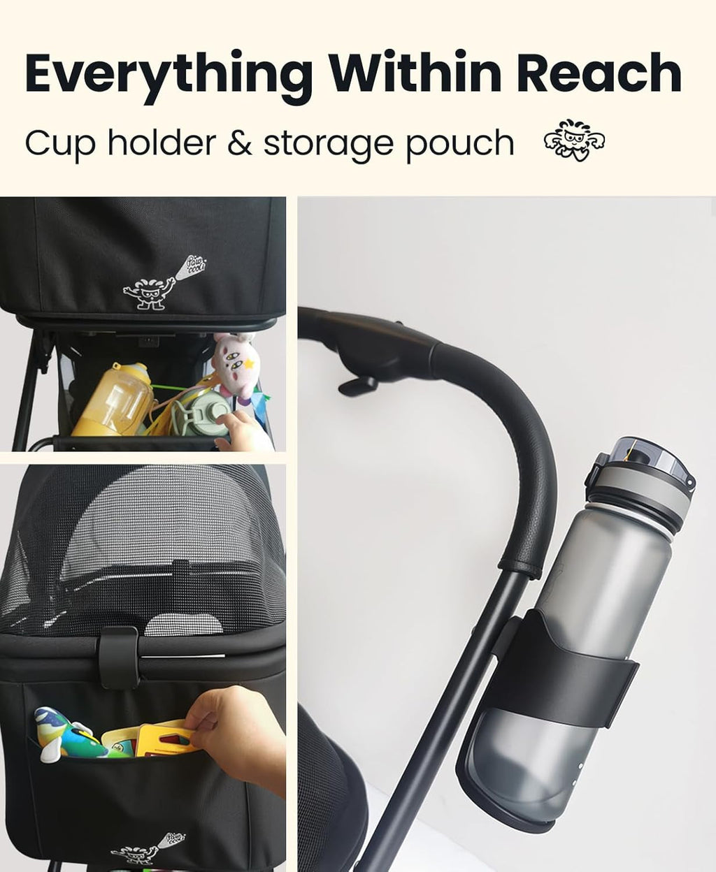 Pet Stroller 4 Wheel/Carrier