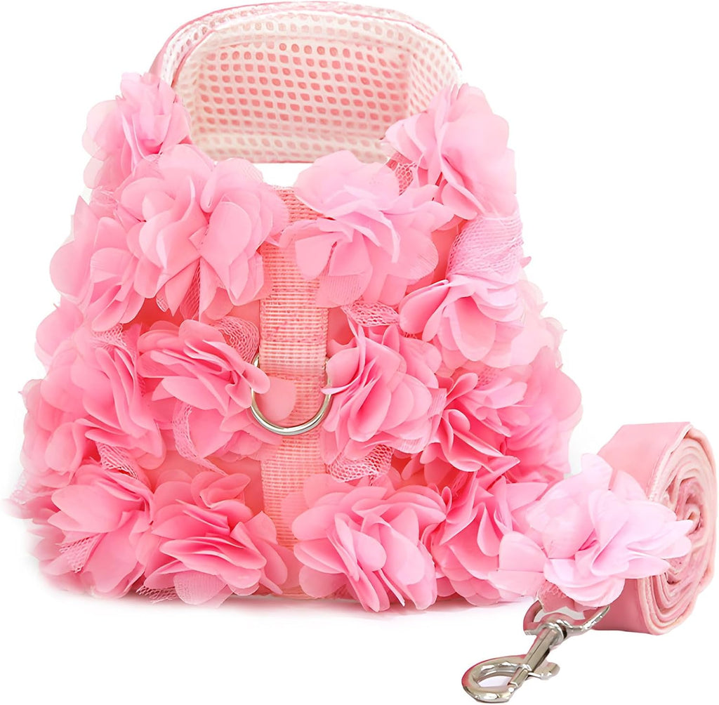Luxury Floral Dog Harness and Leash Set