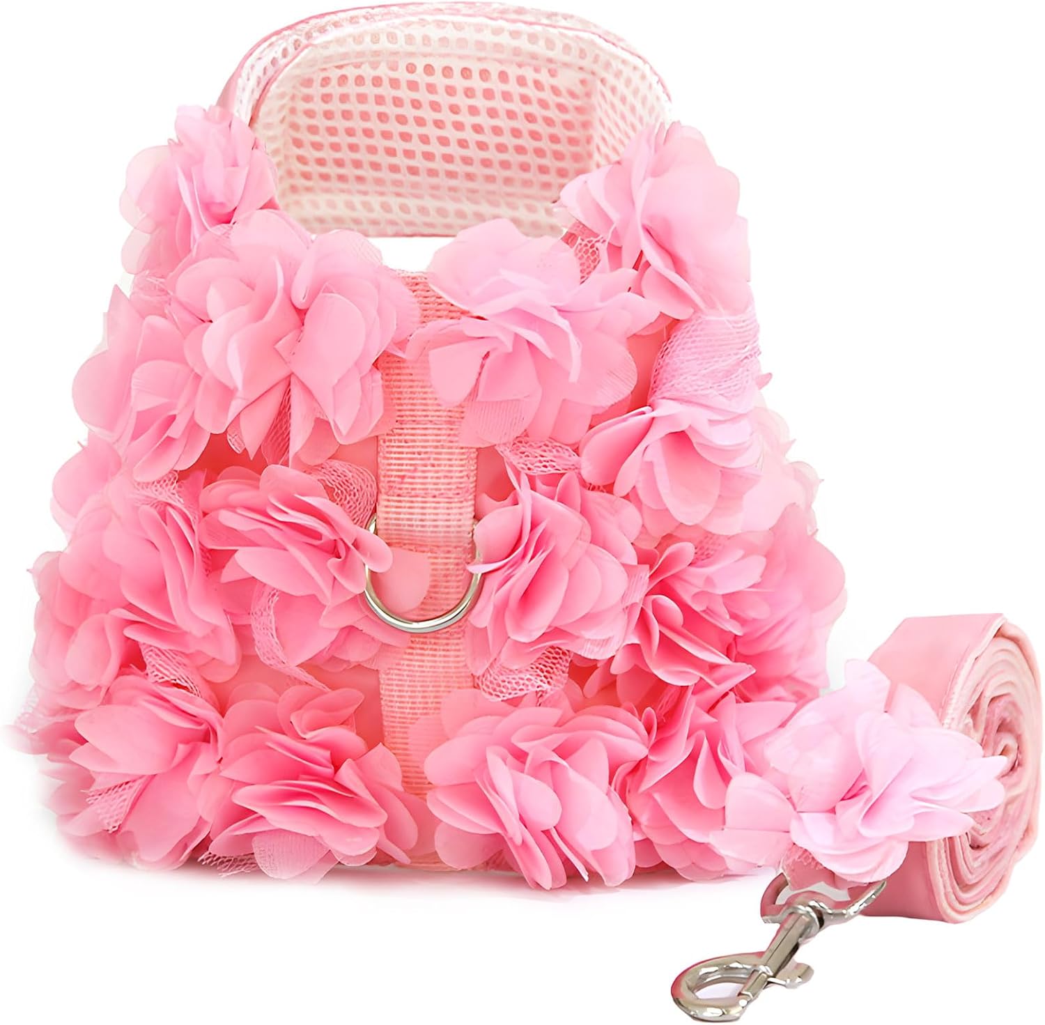 Luxury Floral Dog Harness and Leash Set