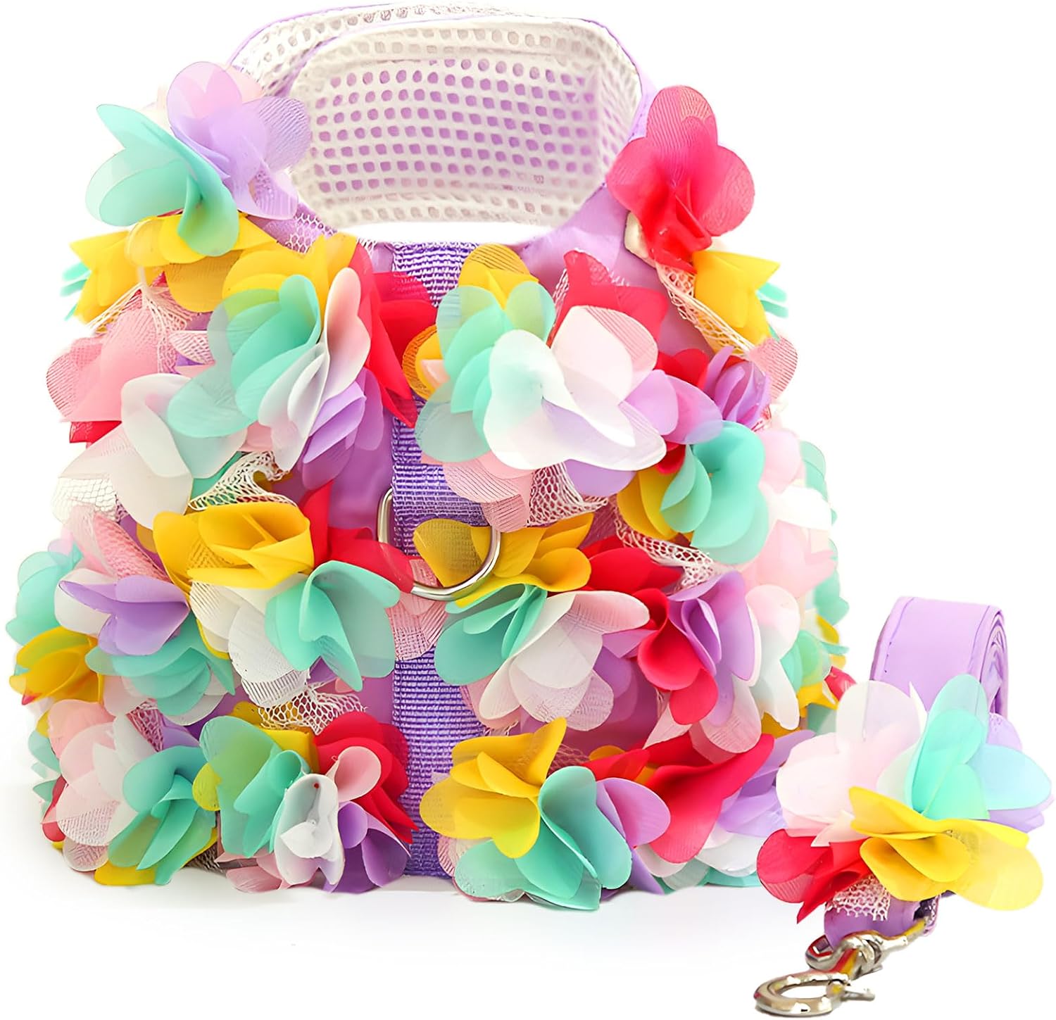 Luxury Floral Dog Harness and Leash Set