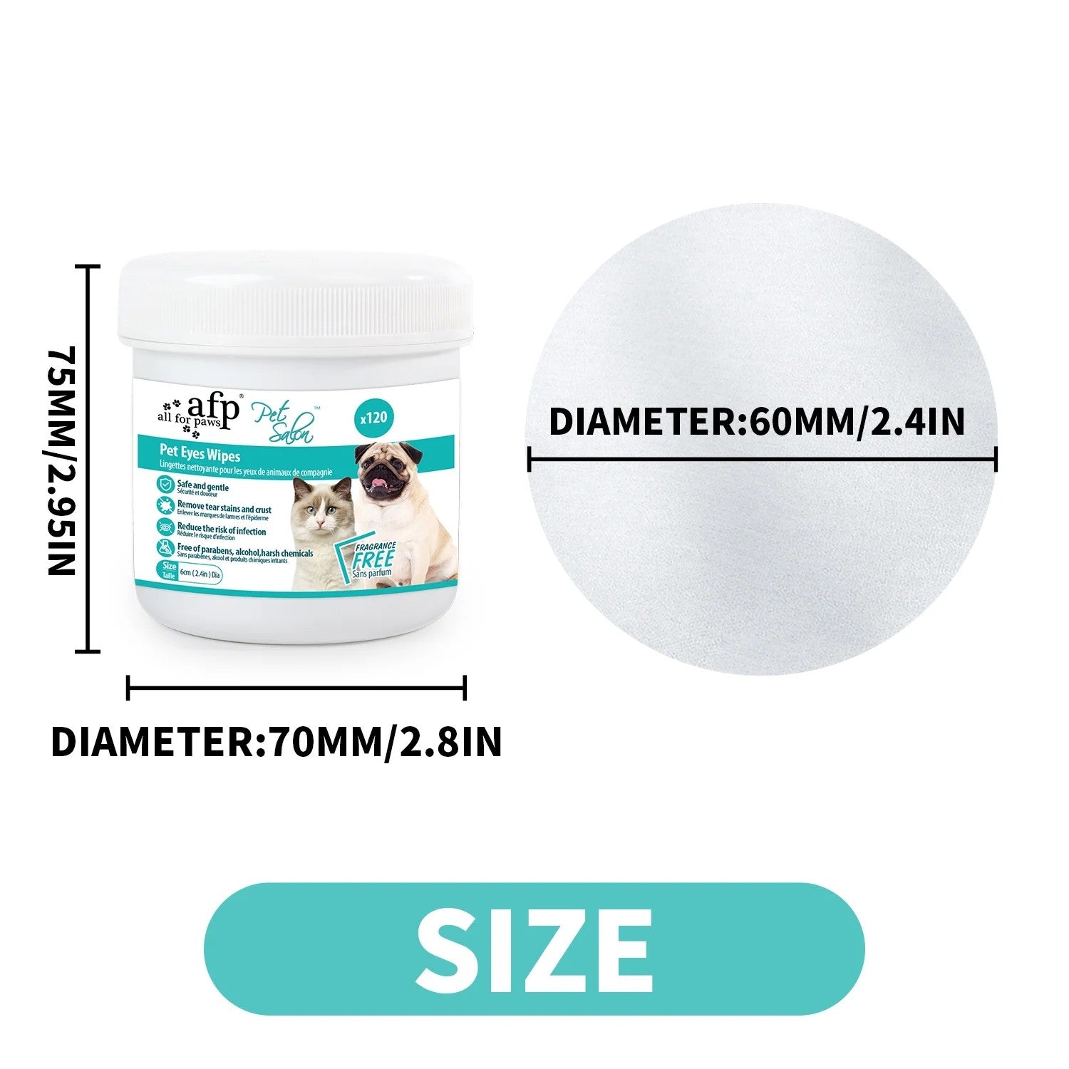 Unscented Eyes/Ear Cleaning Wipes Dogs & Cats