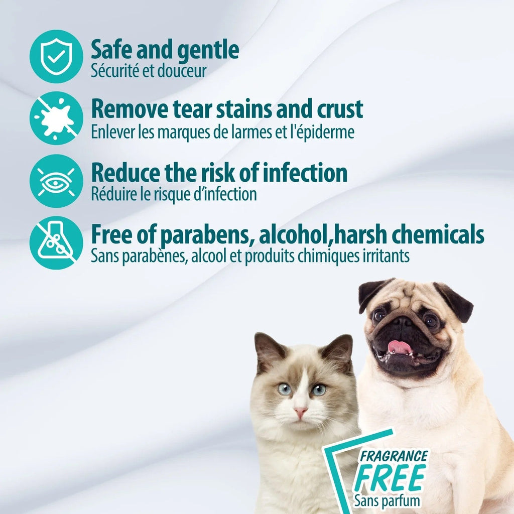 Unscented Eyes/Ear Cleaning Wipes Dogs & Cats