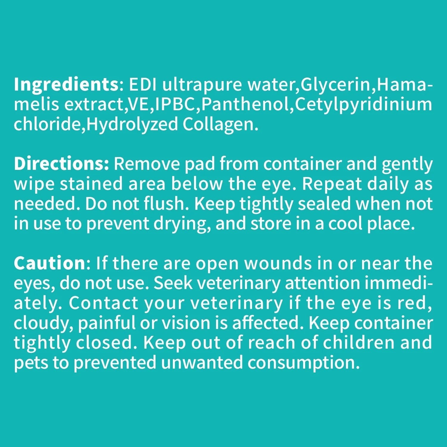 Unscented Eyes/Ear Cleaning Wipes Dogs & Cats