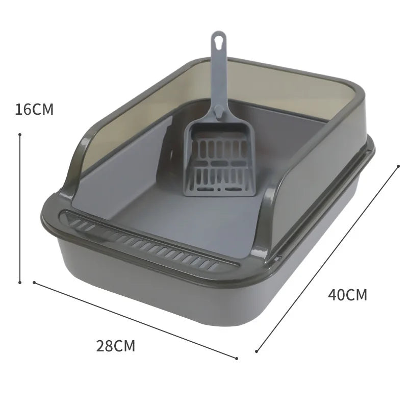 Kitty Sandbox Cat Litter Box Semi-enclosed Splashproof Cat Tray Cat Toilet Cleaning Basin Supplies Pet Toilet Kitten Tray Bedpan