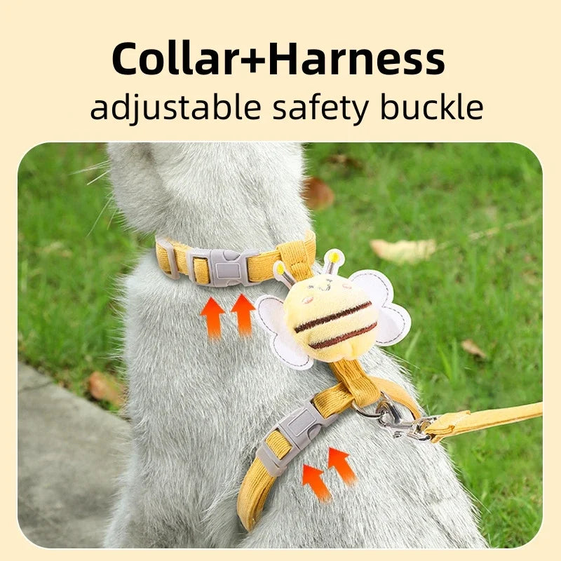 Cat Harness and Leash Adjustable Set