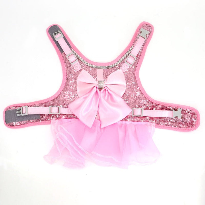 Bling Dog Harness Dress & Leash Set
