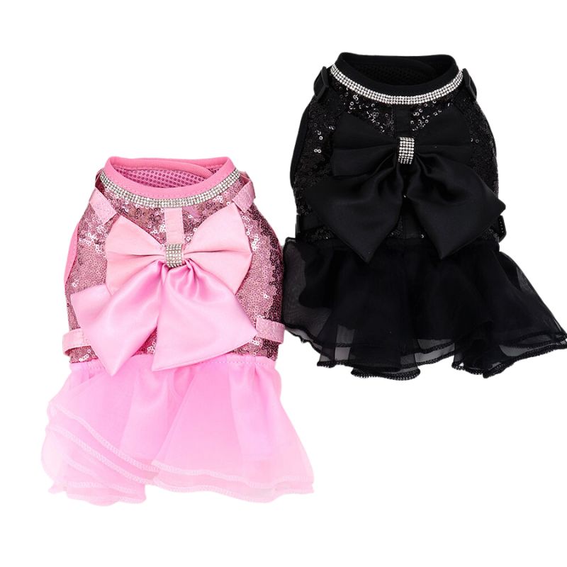 Bling Dog Harness Dress & Leash Set