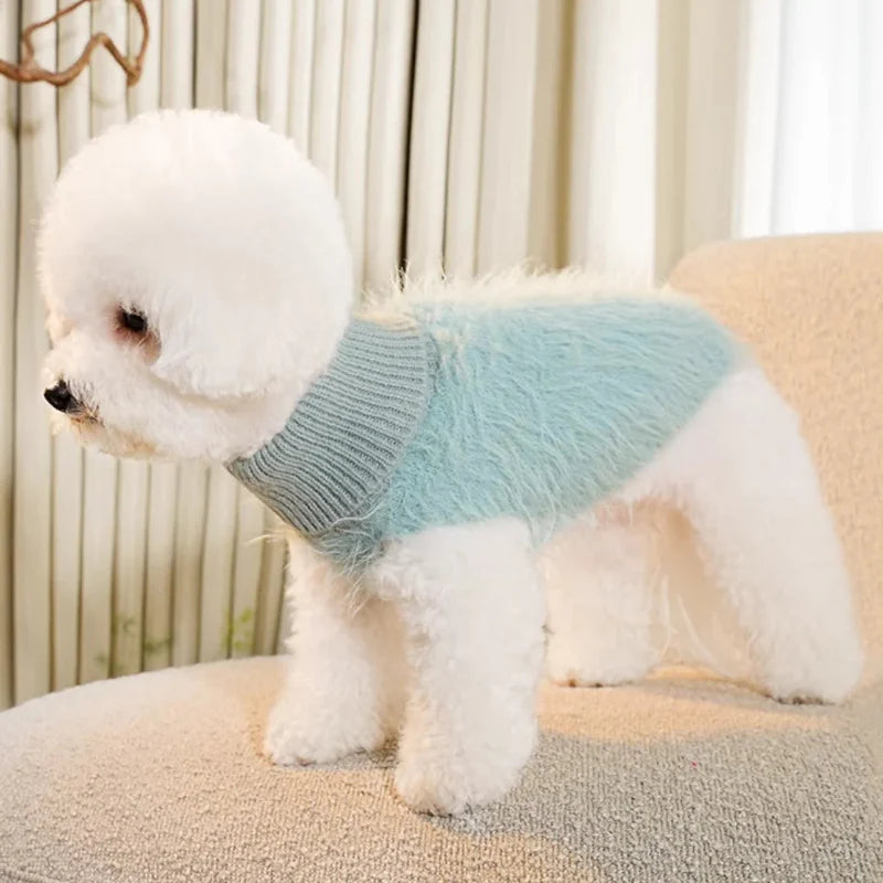 Fluffy Turtleneck Dog Sweater