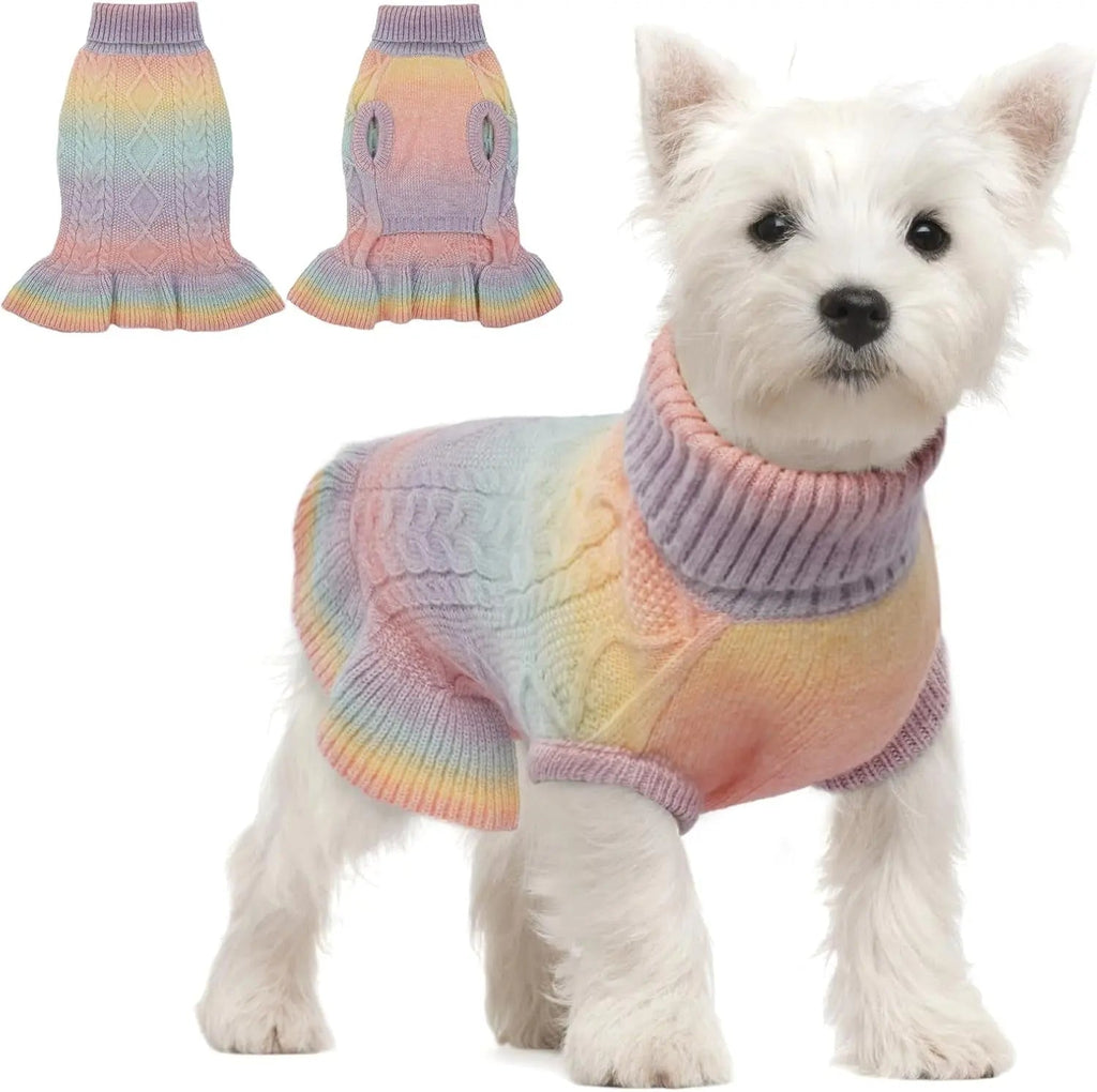 Cable Knit Dog Sweater Dress