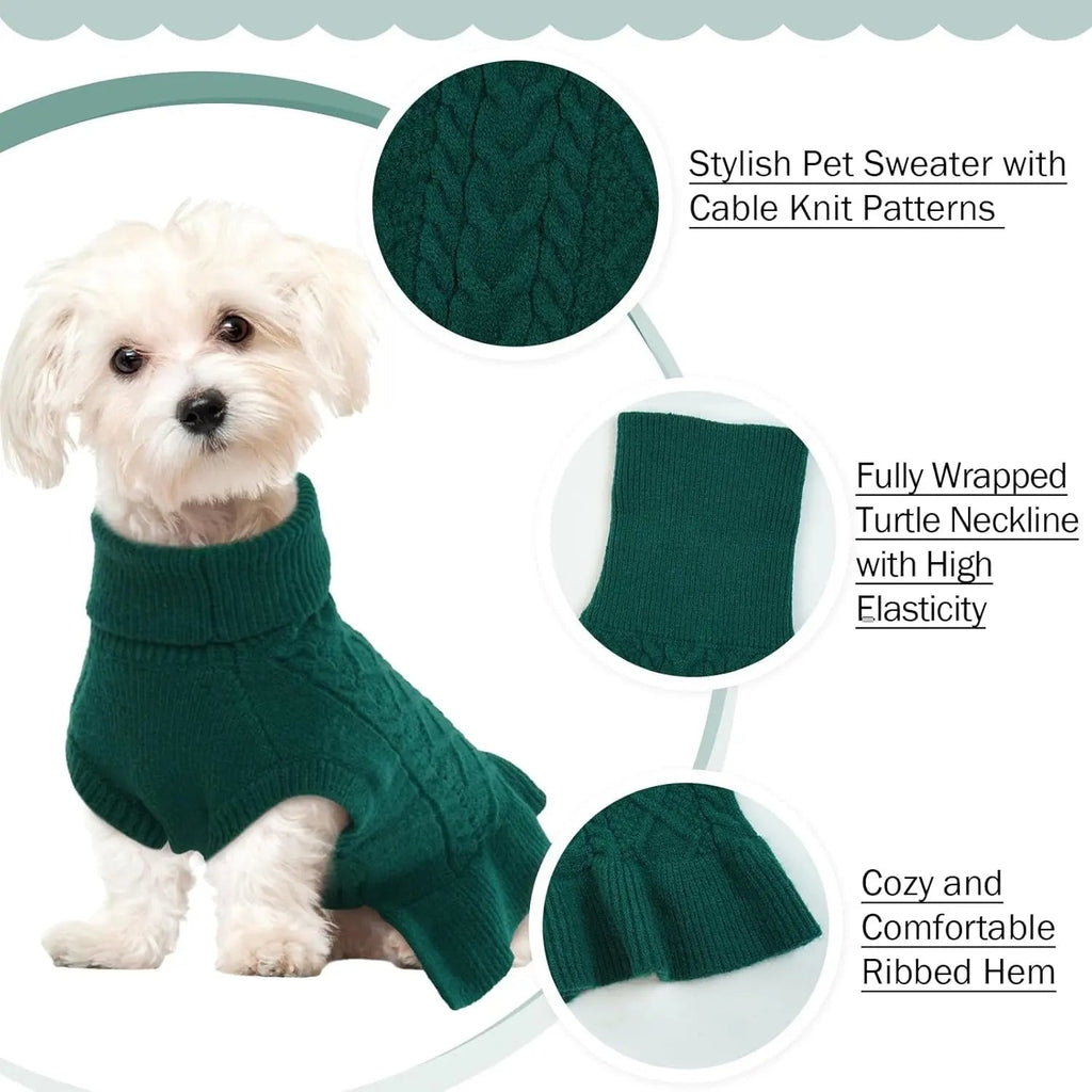Cable Knit Dog Sweater Dress