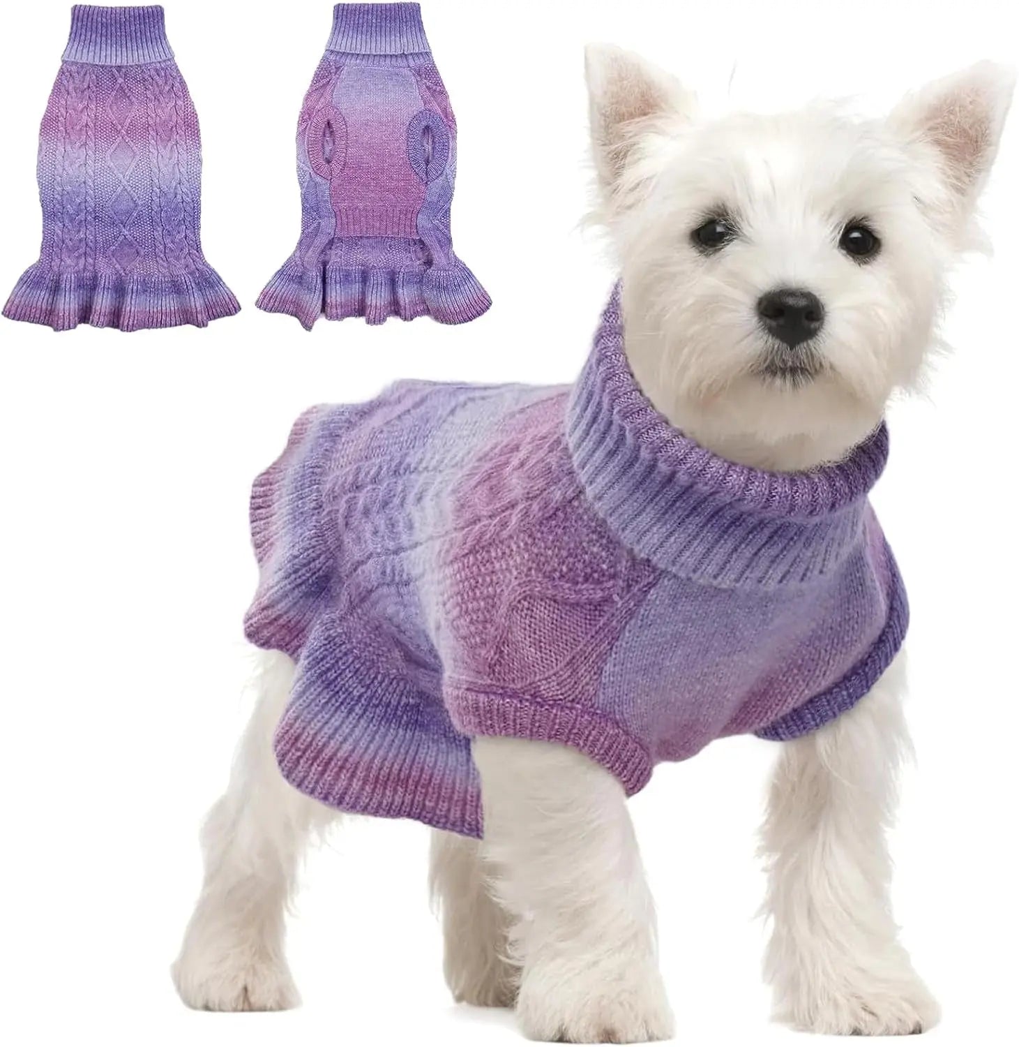 Cable Knit Dog Sweater Dress