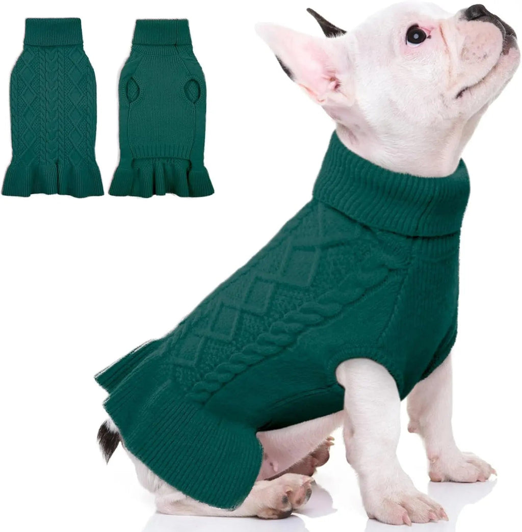 Cable Knit Dog Sweater Dress