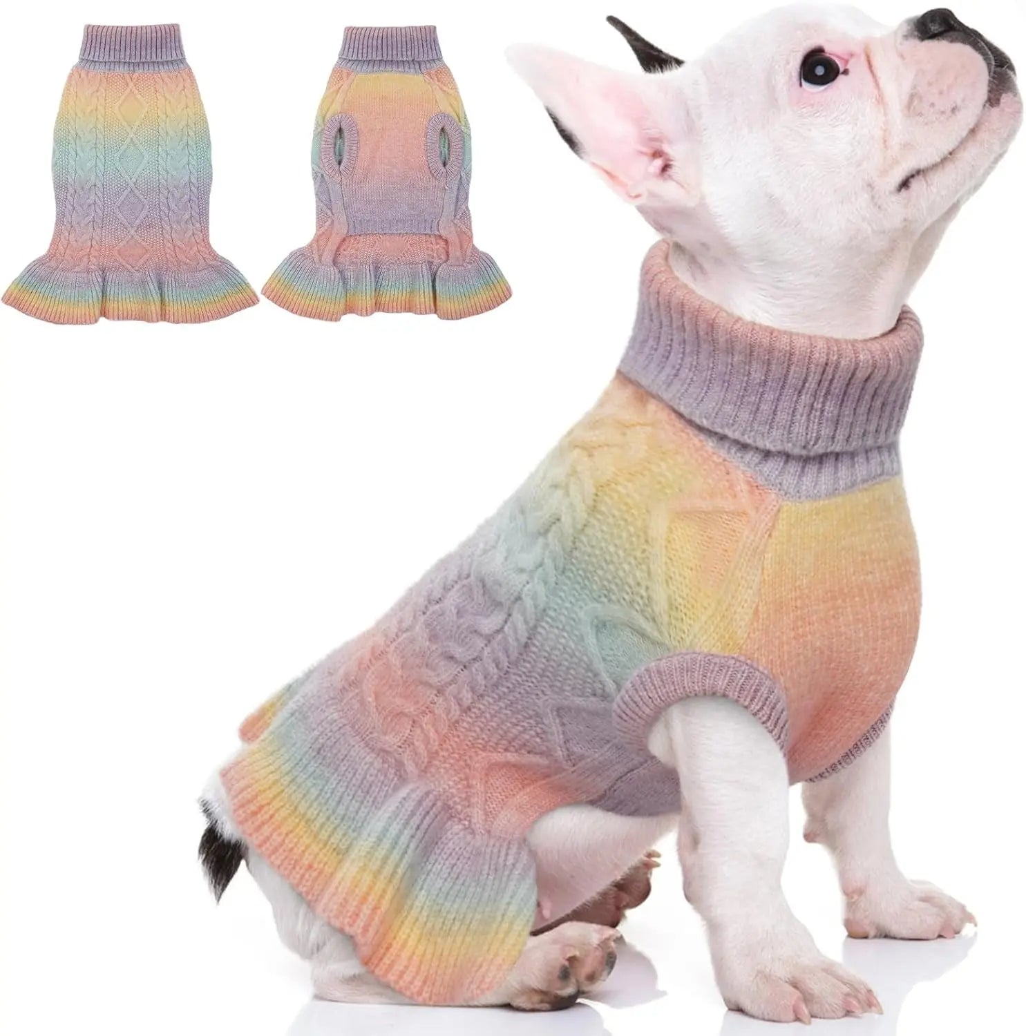 Cable Knit Dog Sweater Dress