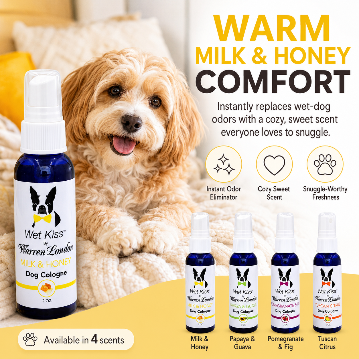 Wet Kiss Dog Cologne - 2 Oz or 16 Oz