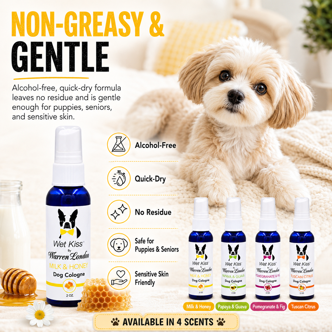 Wet Kiss Dog Cologne - 2 Oz or 16 Oz