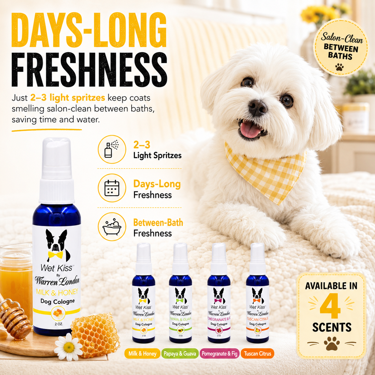 Wet Kiss Dog Cologne - 2 Oz or 16 Oz