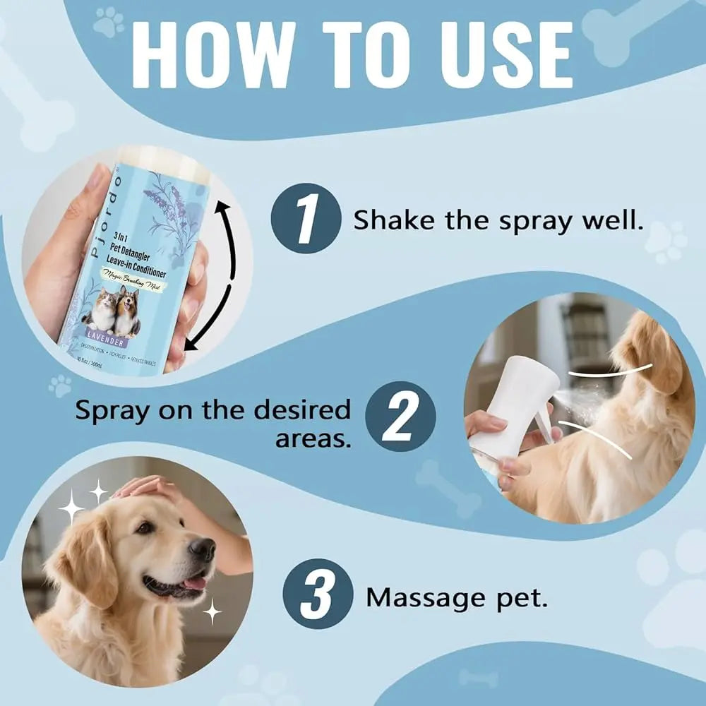 Dog Detangle Spray Leave-In Conditiones