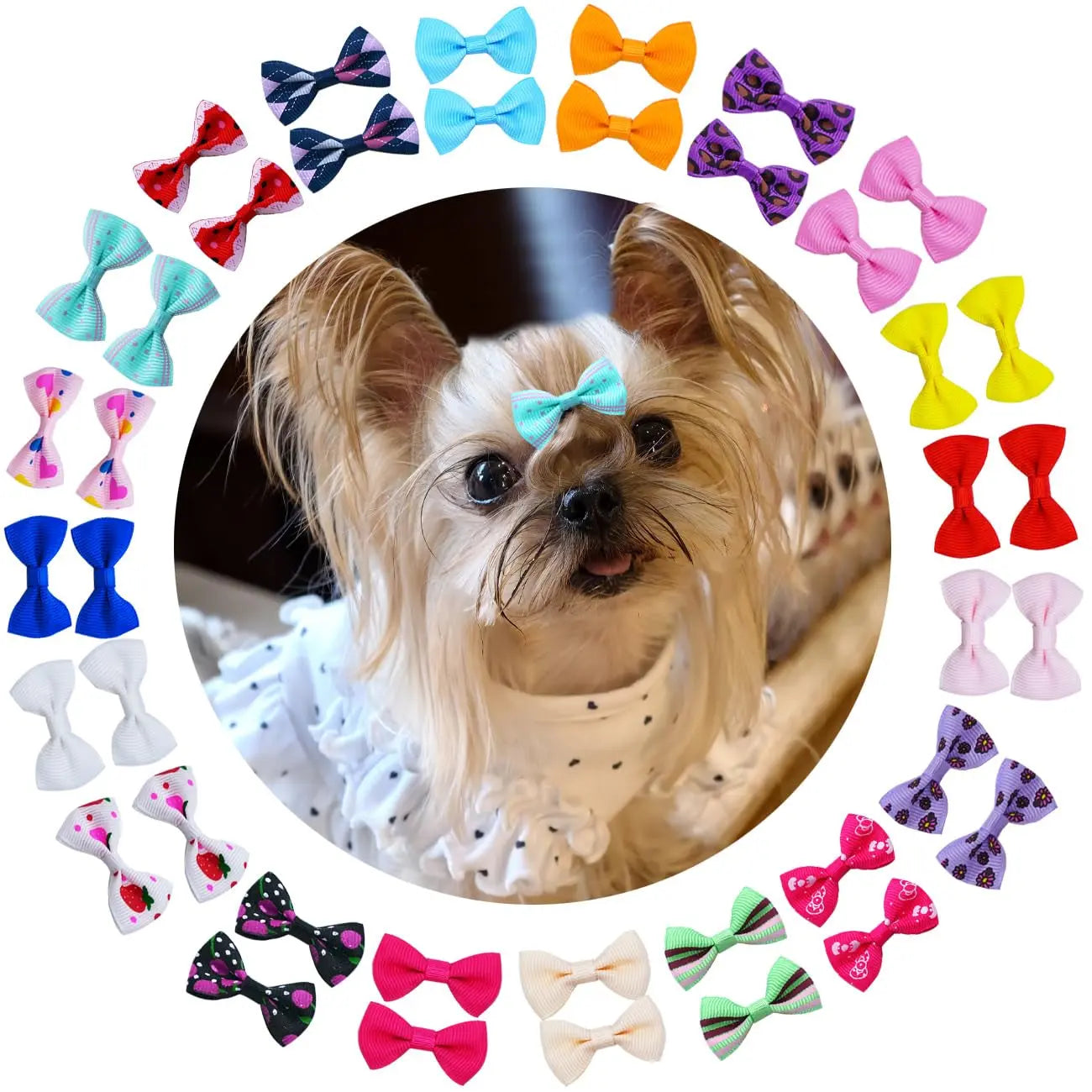 Dog Hair Bows Clips 40PCS