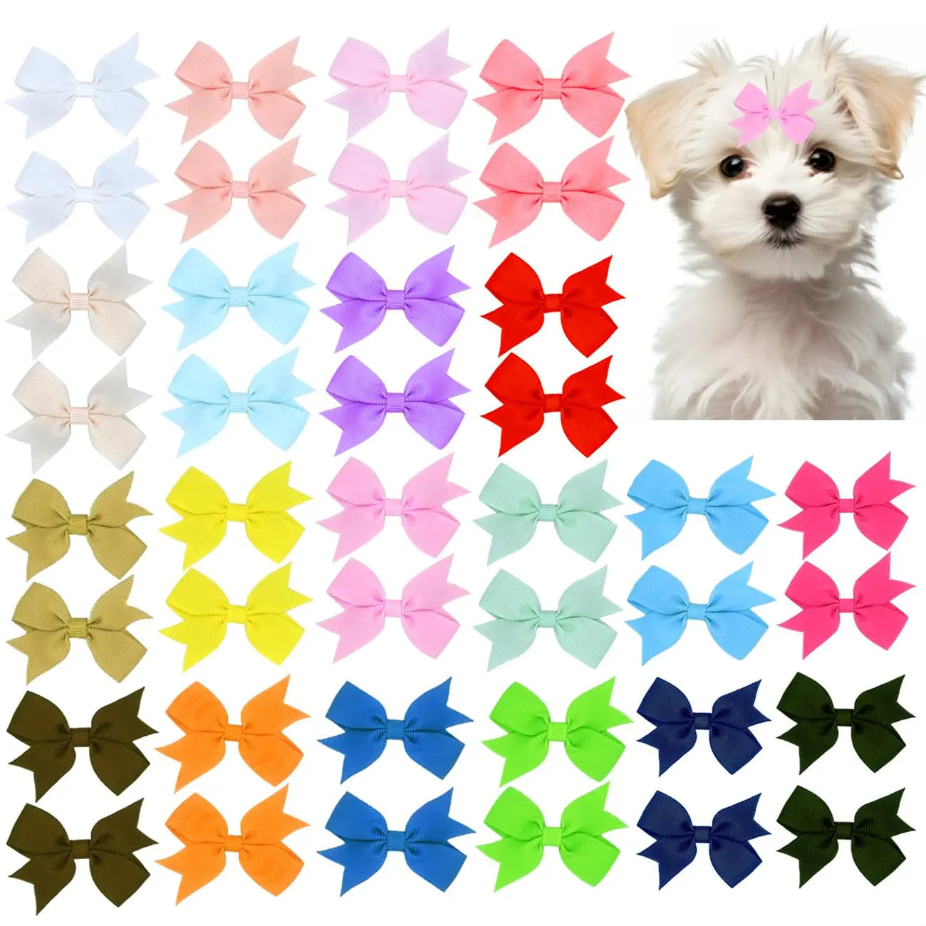 Dog Hair Bows Clips 40PCS
