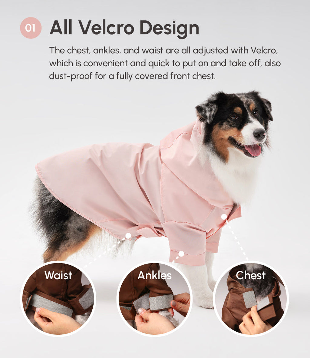 Adjustable Velcro Raincoat - Light Pink