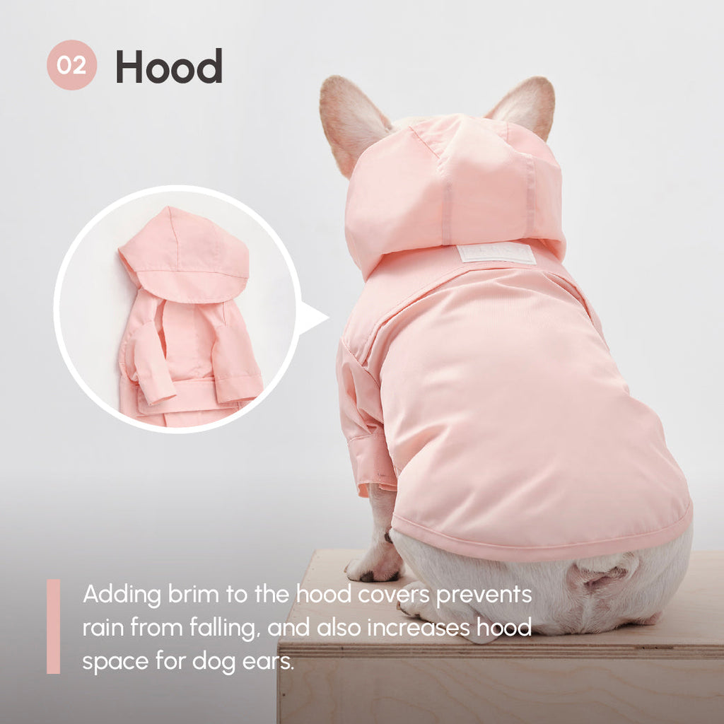 Adjustable Velcro Raincoat - Light Pink