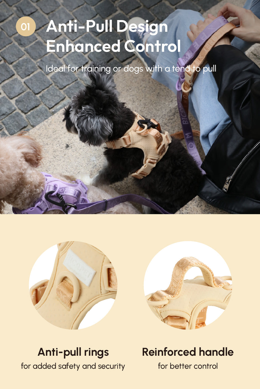 No Pull Dog Harness- APRICOT