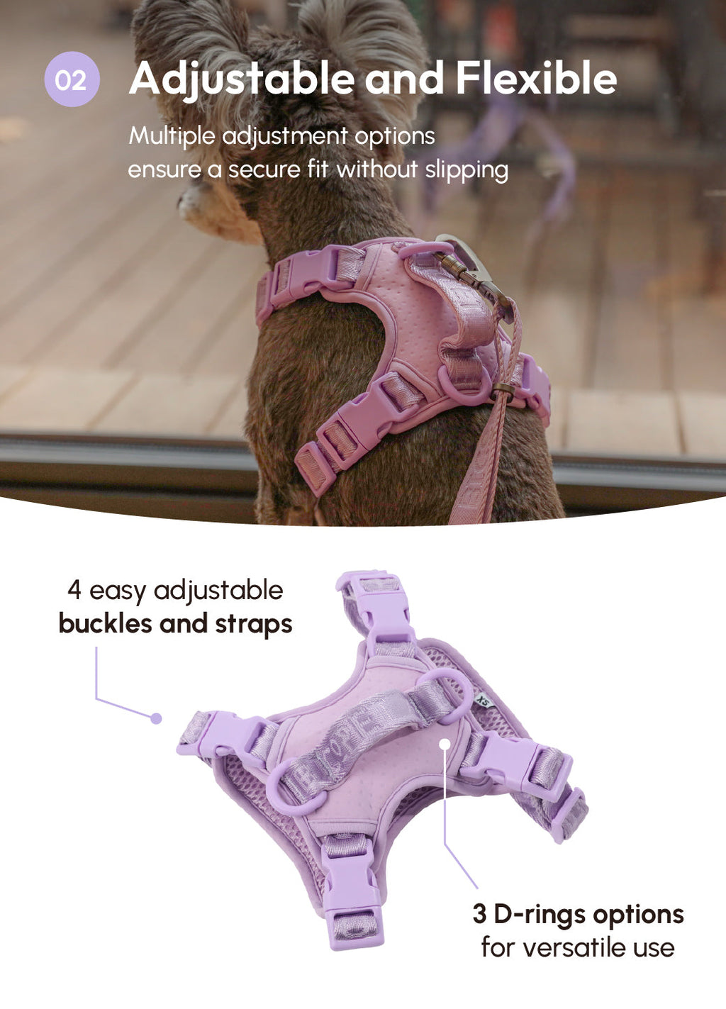 No Pull Dog Harness - MINT PURPLE