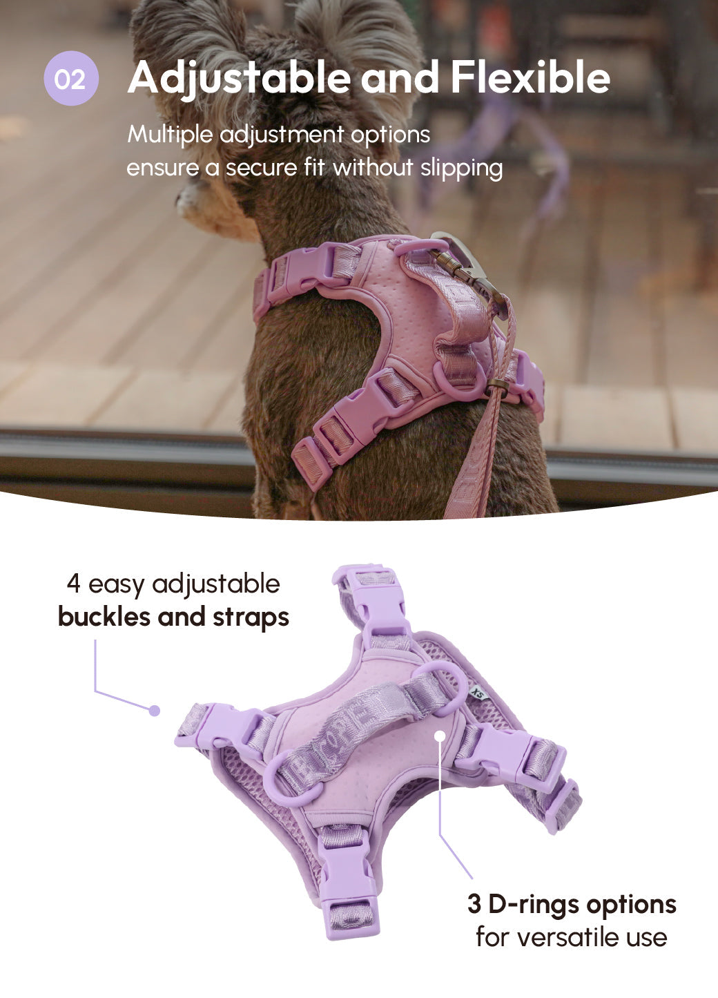 No Pull Dog Harness - MINT PURPLE